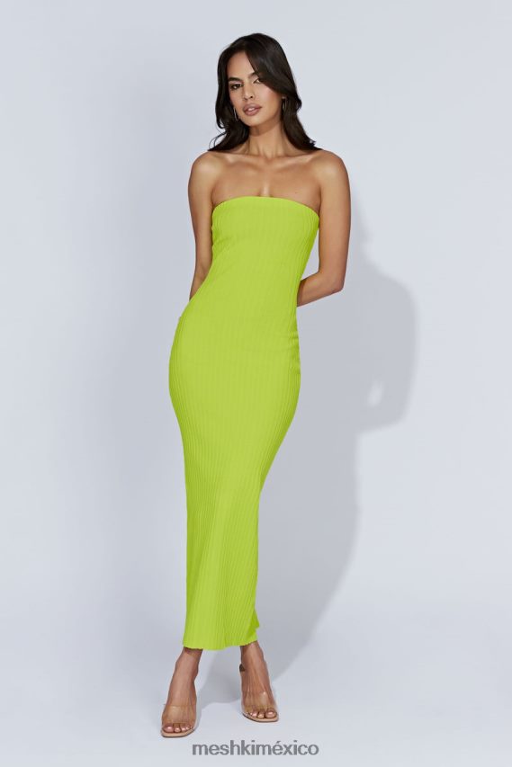 Meshki vestido largo de punto sin tirantes imani verde fresco ropa H48F8H660