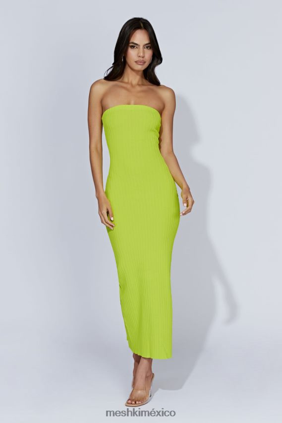 Meshki vestido largo de punto sin tirantes imani verde fresco ropa H48F8H660