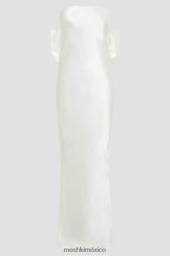Meshki vestido largo de satén con lazo en la espalda rochelle blanco ropa H48F8H195