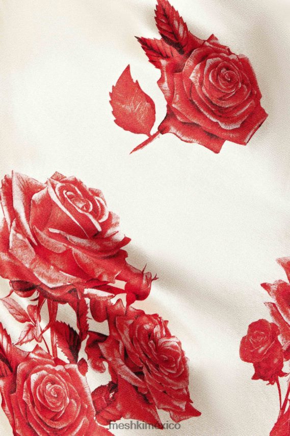 Meshki vestido largo de satén rosalie estampado de rosas ropa H48F8H217