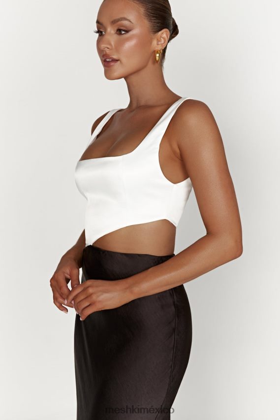 Meshki vestido largo gianna con aberturas en dos tonos negro ropa H48F8H415