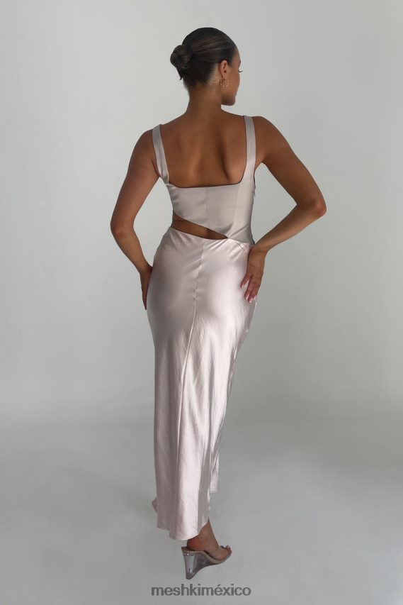 Meshki vestido largo gianna con aberturas en dos tonos rubor rosa ropa H48F8H466