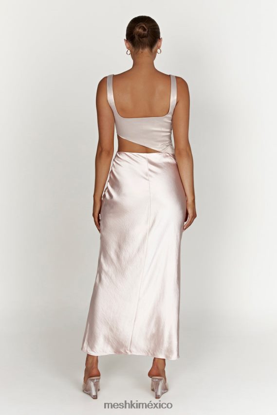 Meshki vestido largo gianna con aberturas en dos tonos rubor rosa ropa H48F8H466