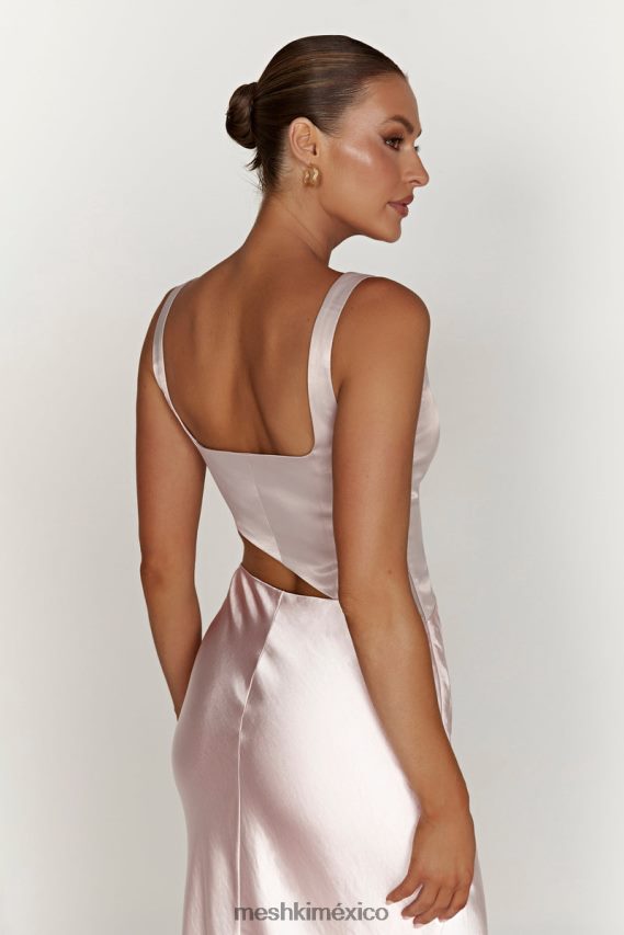 Meshki vestido largo gianna con aberturas en dos tonos rubor rosa ropa H48F8H466