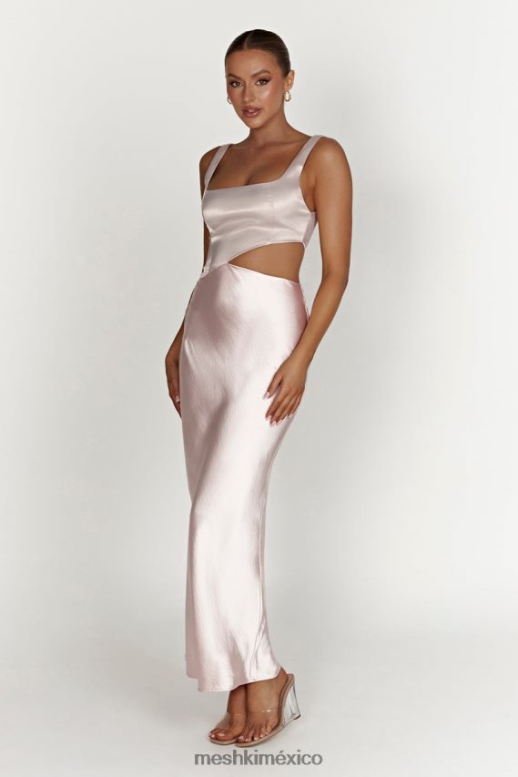 Meshki vestido largo gianna con aberturas en dos tonos rubor rosa ropa H48F8H466