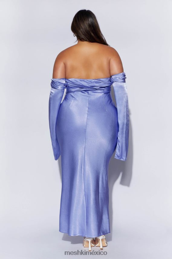 Meshki vestido largo giselle con hombros descubiertos y cuello desbocado lavanda ropa H48F8H357