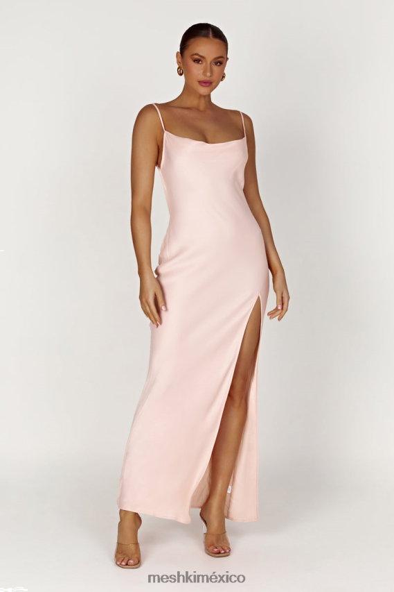 Meshki vestido largo jade con cuello vuelto y espalda descubierta albaricoque ropa H48F8H262