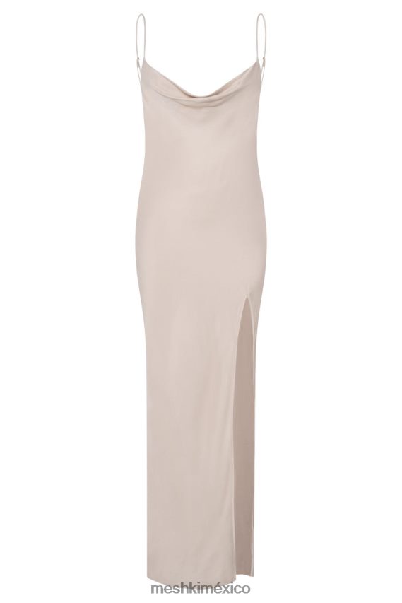 Meshki vestido largo jade con cuello vuelto y espalda descubierta hueso ropa H48F8H268