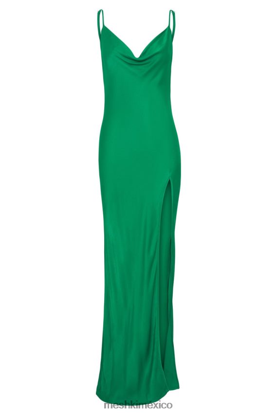 Meshki vestido largo jade con cuello vuelto y espalda descubierta verde ropa H48F8H264
