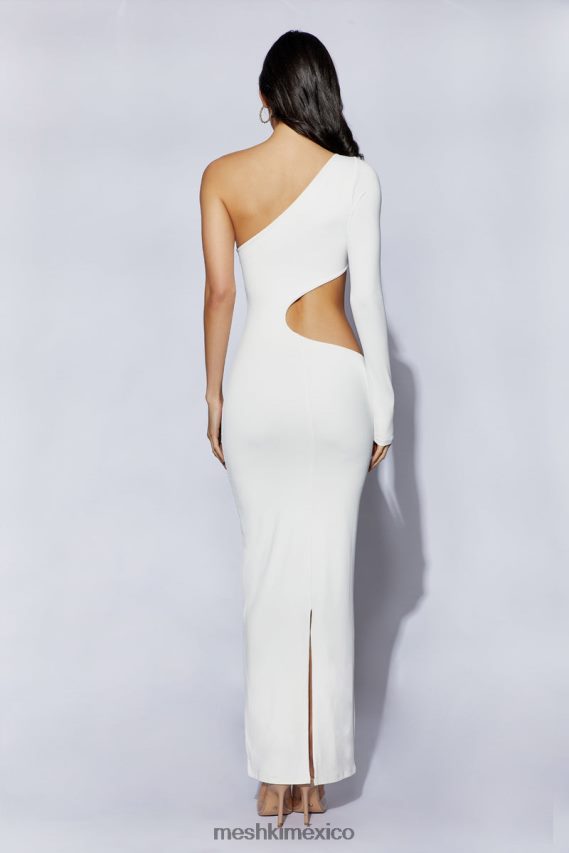 Meshki vestido largo joyce con un hombro descubierto blanco ropa H48F8H465