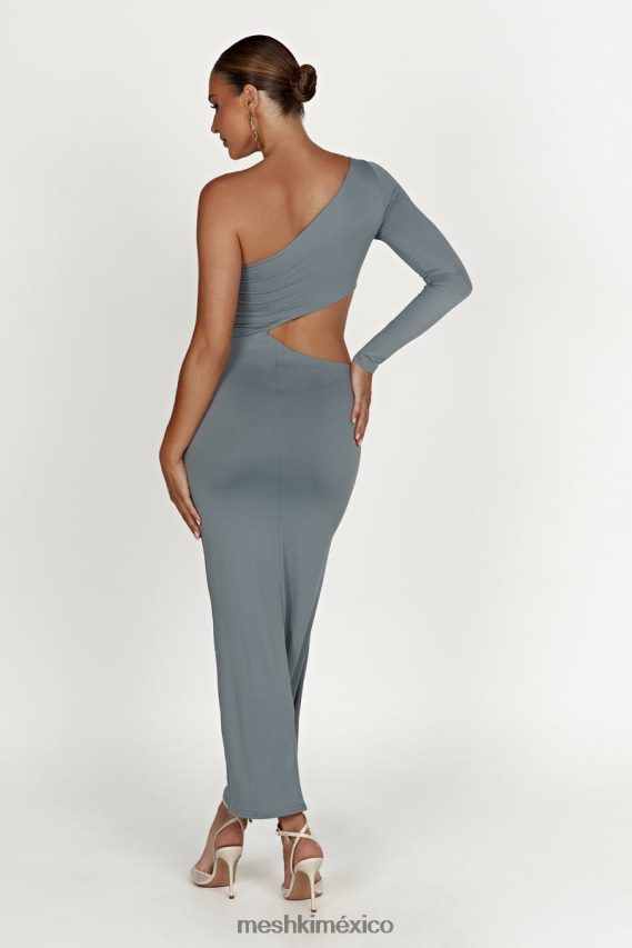 Meshki vestido largo joyce de nailon reciclado con aberturas carbón ligero ropa H48F8H309