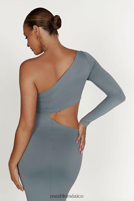 Meshki vestido largo joyce de nailon reciclado con aberturas carbón ligero ropa H48F8H309