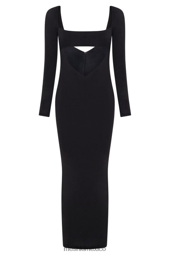 Meshki vestido largo palabra de honor con aberturas Ashleigh negro ropa H48F8H695