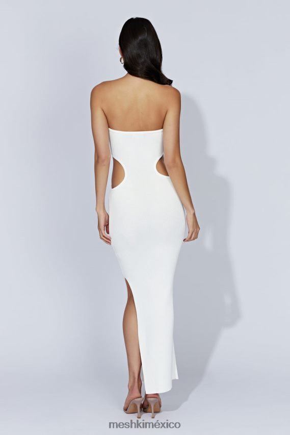 Meshki vestido largo palabra de honor de punto kori blanco ropa H48F8H668