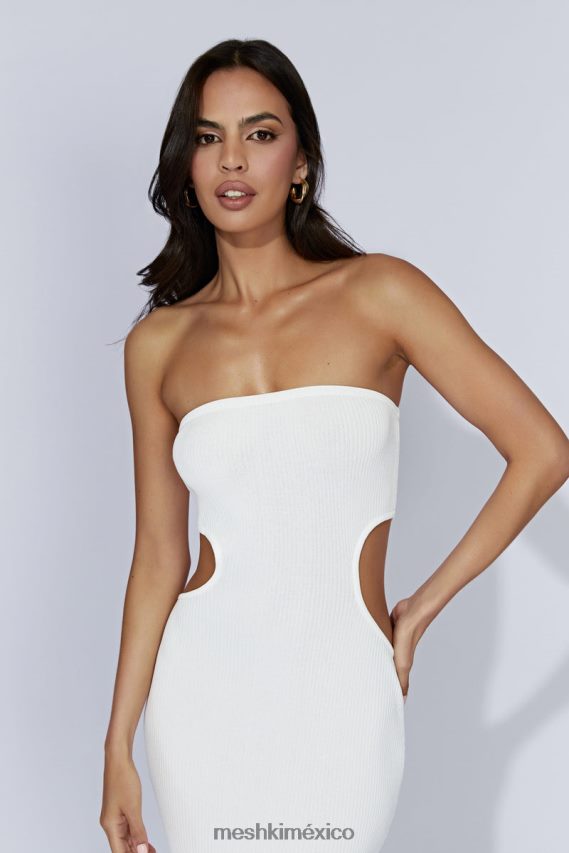 Meshki vestido largo palabra de honor de punto kori blanco ropa H48F8H668