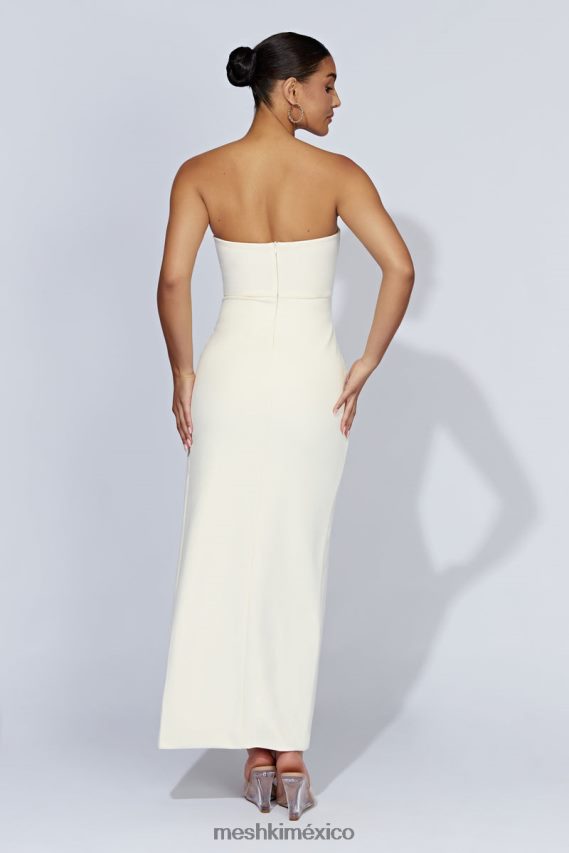 Meshki vestido largo rachel con abertura en la parte delantera hueso ropa H48F8H559