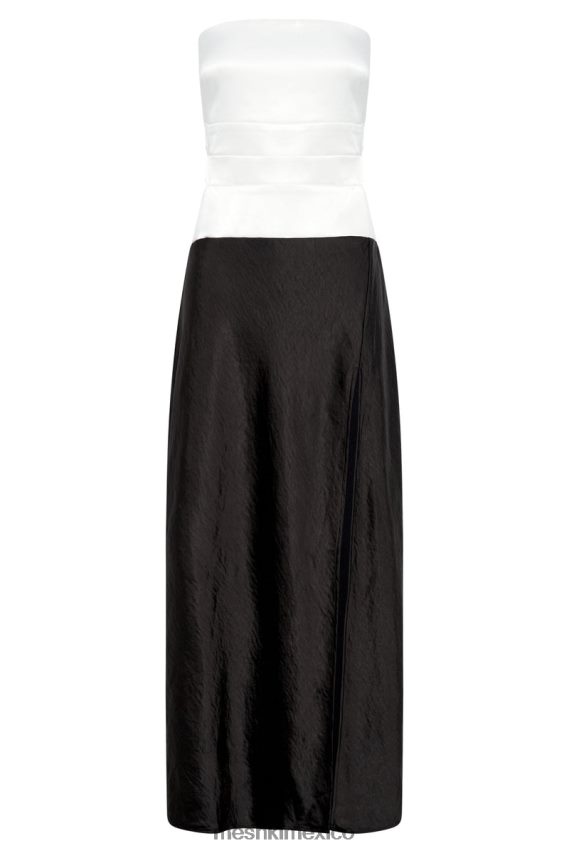 Meshki vestido largo sin tirantes Brooklyn de dos tonos negro ropa H48F8H458