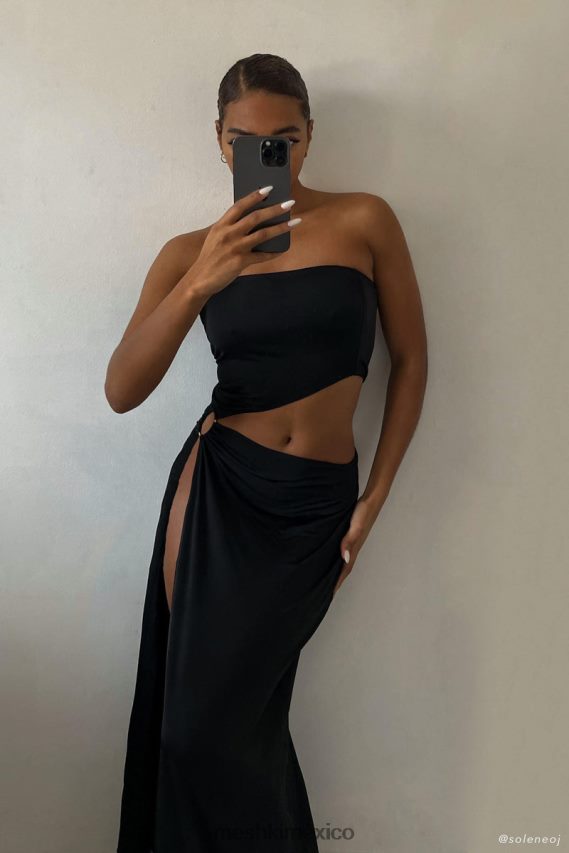 Meshki vestido largo sin tirantes con anilla en O Giada negro ropa H48F8H741