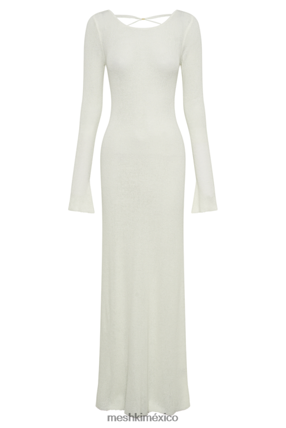 Meshki vestido largo talia de punto con espalda abierta Marfil ropa H48F8H166