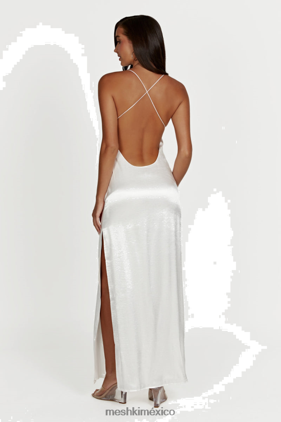 Meshki vestido largo whitney efecto mojado blanco ropa H48F8H355