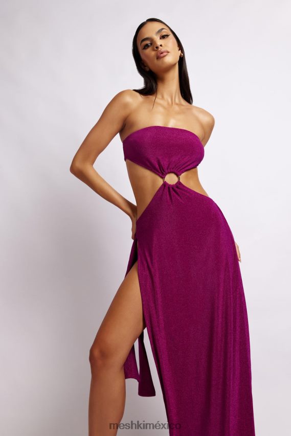 Meshki vestido sierra sin tirantes y brillante brillo violeta ropa H48F8H657