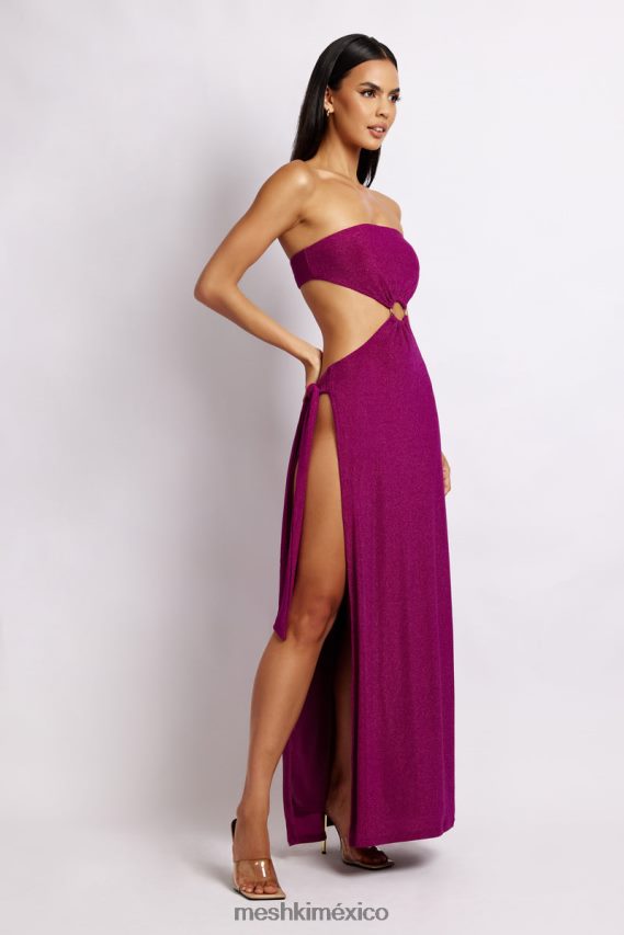 Meshki vestido sierra sin tirantes y brillante brillo violeta ropa H48F8H657
