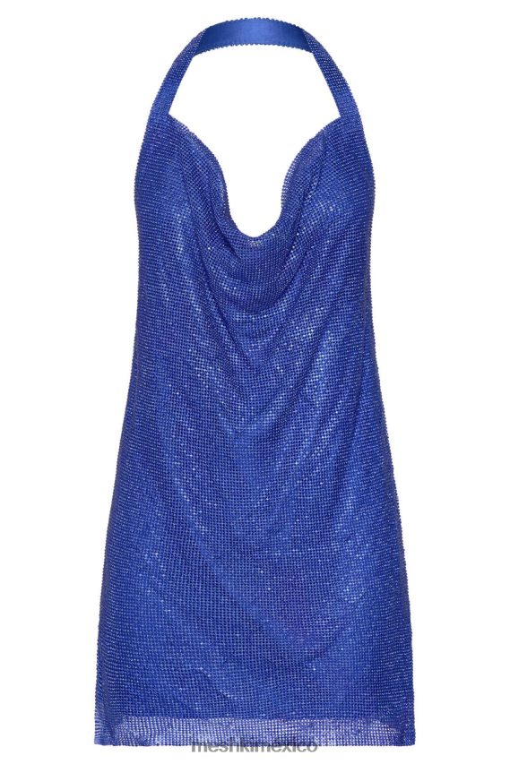 Meshki meilani minivestido de malla con strass y espalda escotada azul cobalto ropa H48F8H533