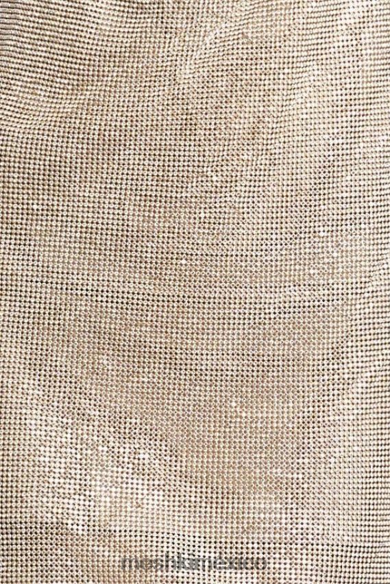 Meshki meilani minivestido de malla con strass y espalda escotada oro ropa H48F8H312
