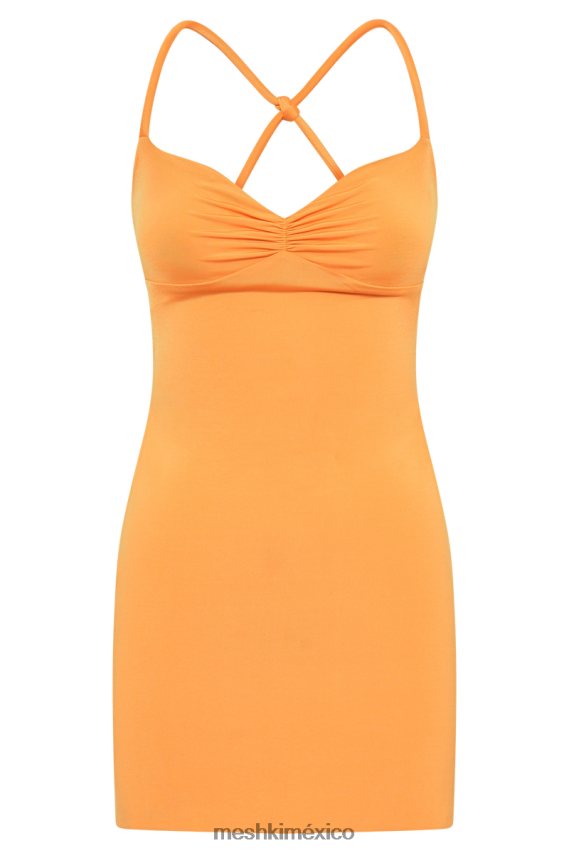 Meshki minivestido ceñido con espalda descubierta amirah naranja ropa H48F8H220