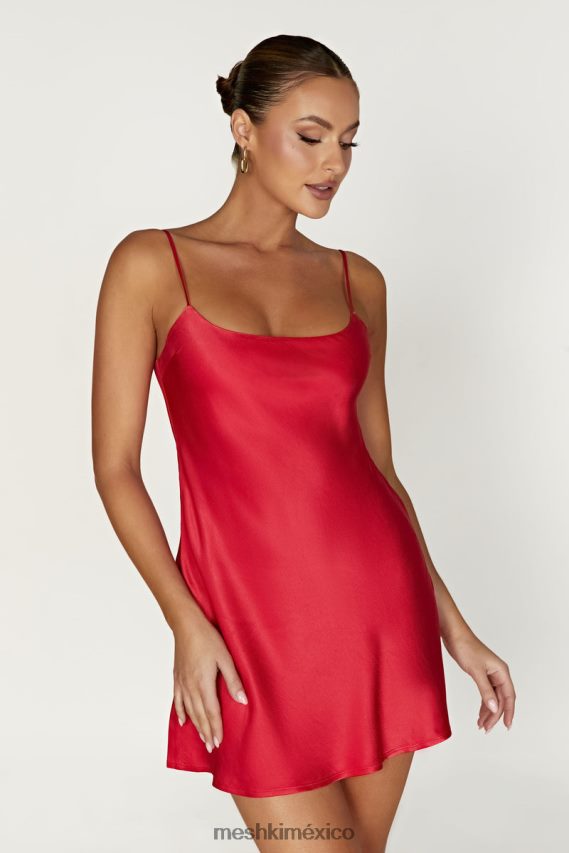 Meshki minivestido de satén valentina rojo ropa H48F8H348