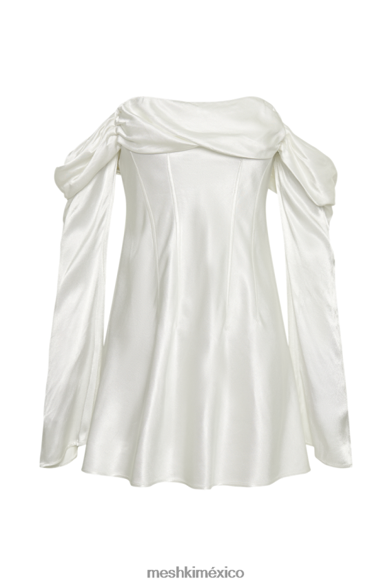 Meshki minivestido giselle de satén con hombros descubiertos blanco ropa H48F8H191