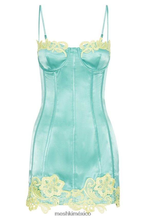 Meshki minivestido tatiana corsé con encaje menta ropa H48F8H383