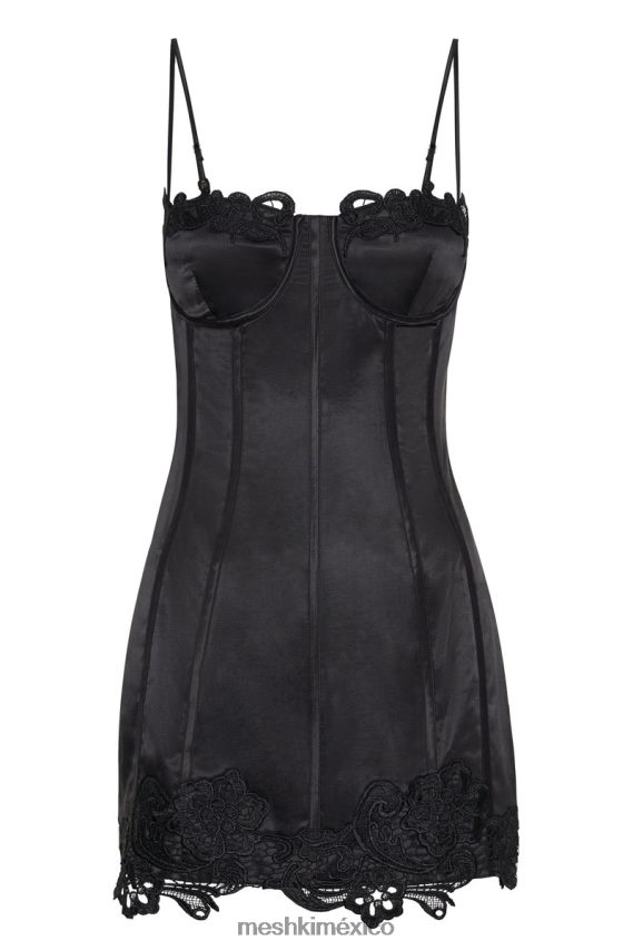 Meshki minivestido tatiana corsé con encaje negro ropa H48F8H574