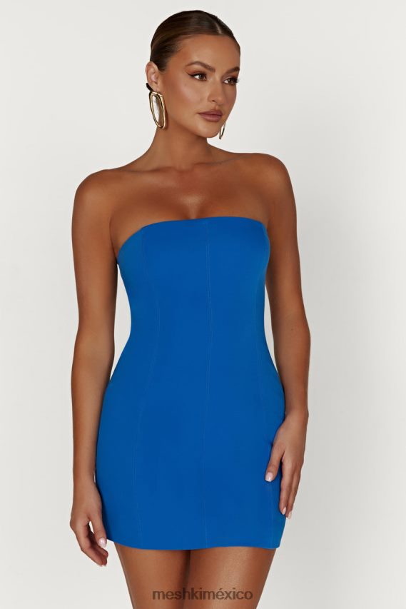 Meshki vestido corto Maci de crepé azul cobalto ropa H48F8H174