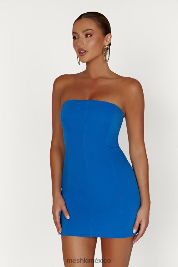 Meshki vestido corto Maci de crepé azul cobalto ropa H48F8H174