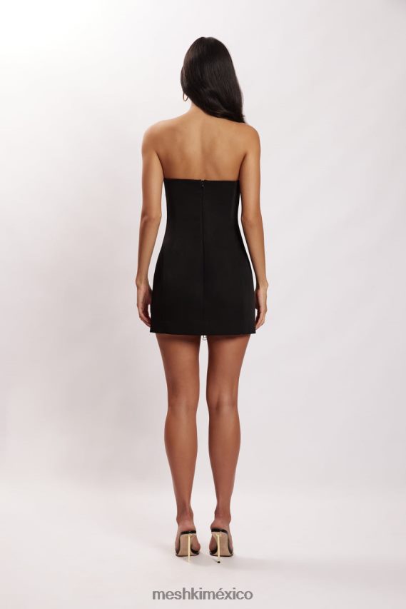 Meshki vestido corto Maci de crepé negro ropa H48F8H160