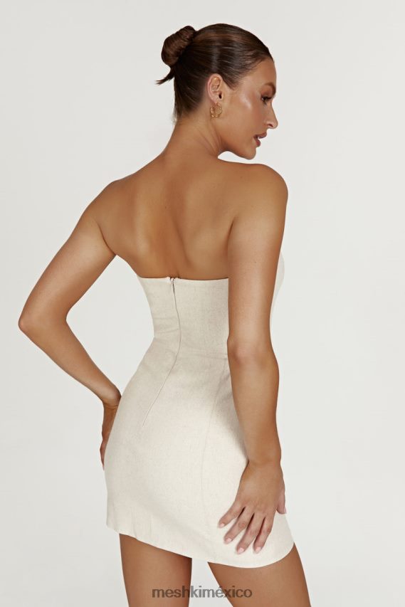 Meshki vestido corto Maci de lino natural ropa H48F8H381
