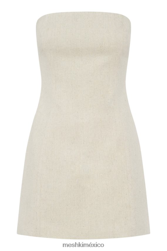 Meshki vestido corto Maci de lino natural ropa H48F8H381