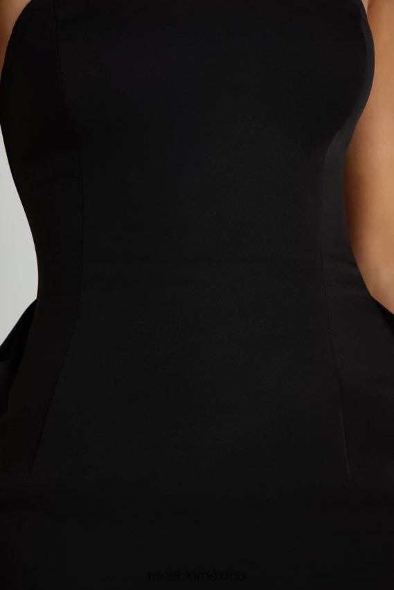 Meshki vestido corto Meredith sin tirantes y con lazo negro ropa H48F8H216