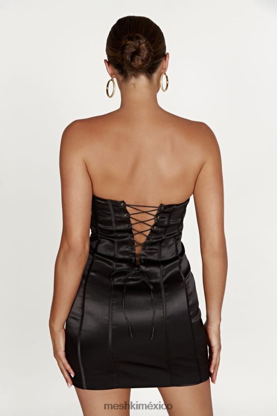Meshki vestido corto amaya con cordones y corsé negro ropa H48F8H604