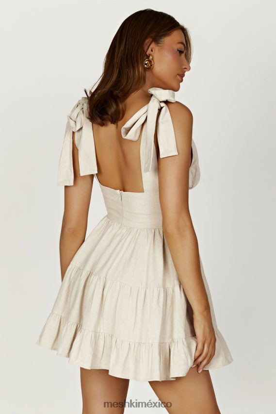 Meshki vestido corto aurelia de lino natural ropa H48F8H178