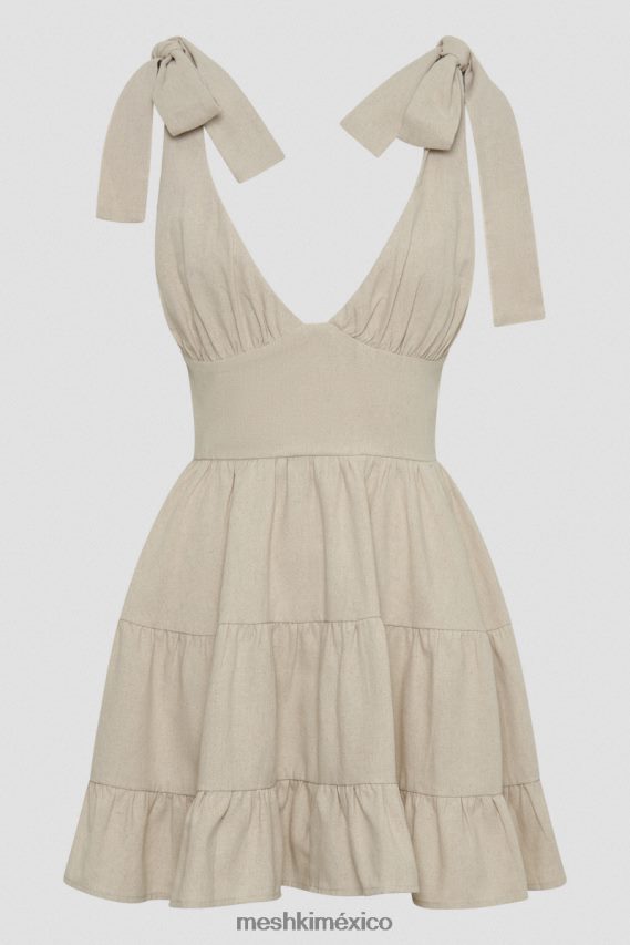 Meshki vestido corto aurelia de lino natural ropa H48F8H178