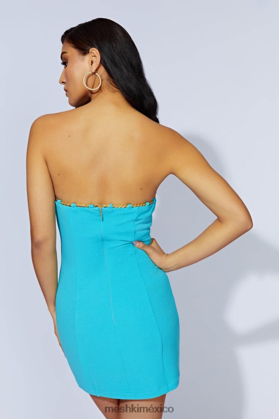 Meshki vestido corto con cadena noelle aguamarina ropa H48F8H590