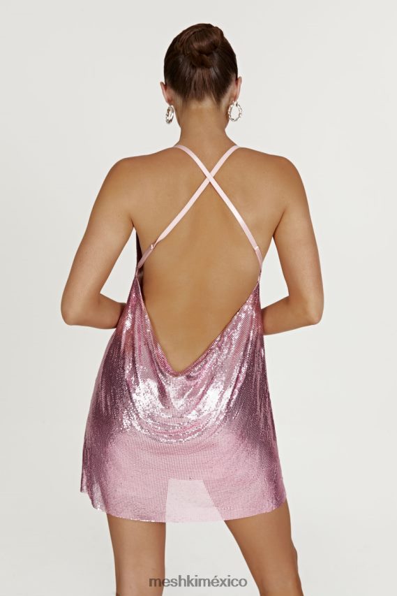 Meshki vestido corto con capucha glomesh dove rubor rosa ropa H48F8H710