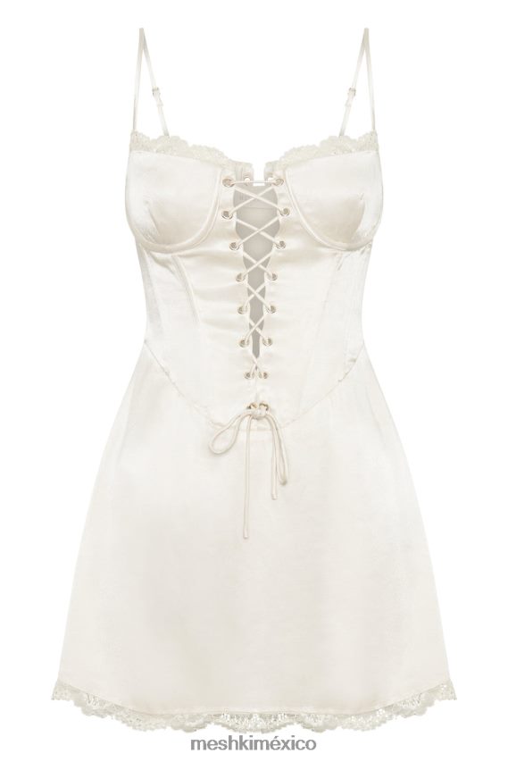 Meshki vestido corto con corsé kalila Marfil ropa H48F8H294