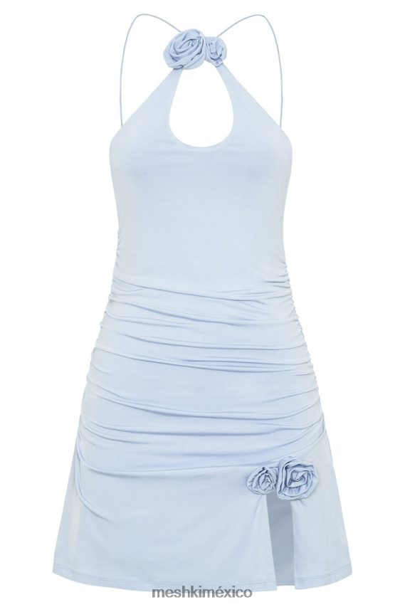 Meshki vestido corto con cuello halter adeline rose azul pálido ropa H48F8H197