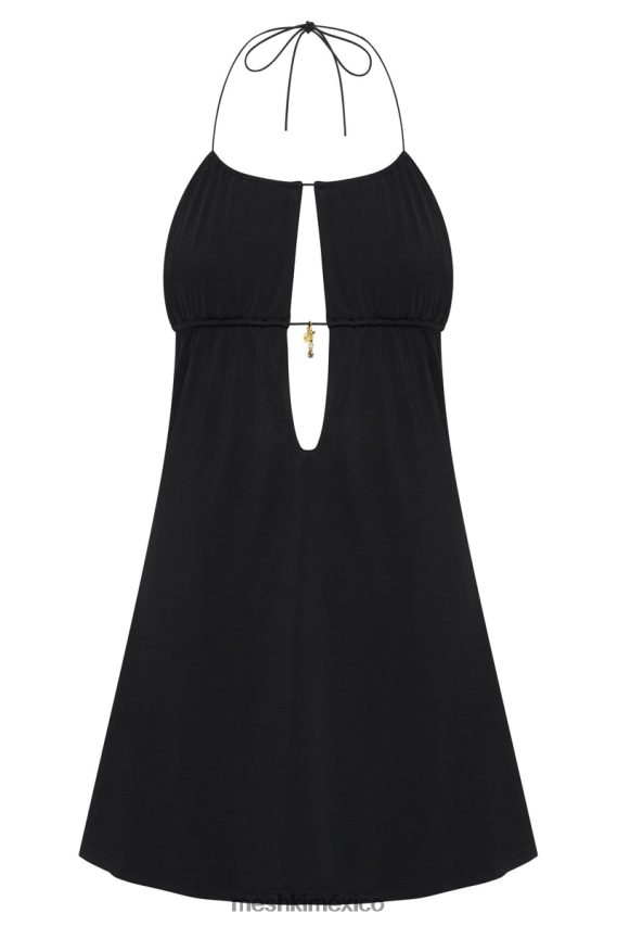 Meshki vestido corto con cuello halter kehlani negro ropa H48F8H610
