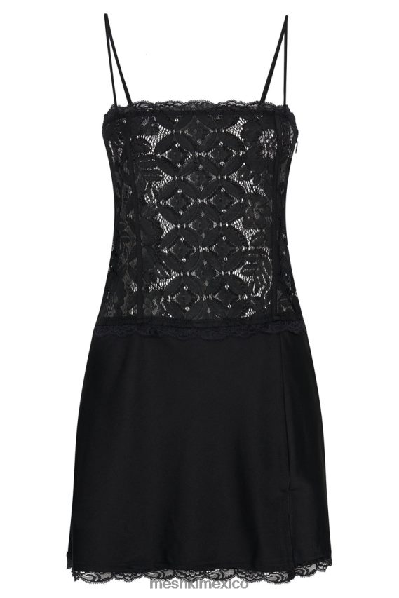 Meshki vestido corto de encaje quincy negro ropa H48F8H643