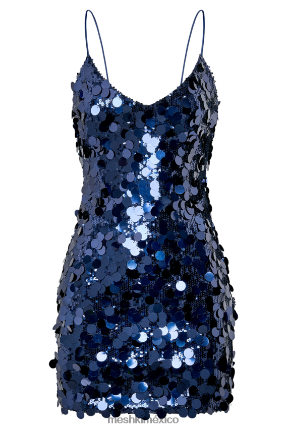 Meshki vestido corto de lentejuelas romilly azul marino de medianoche ropa H48F8H389