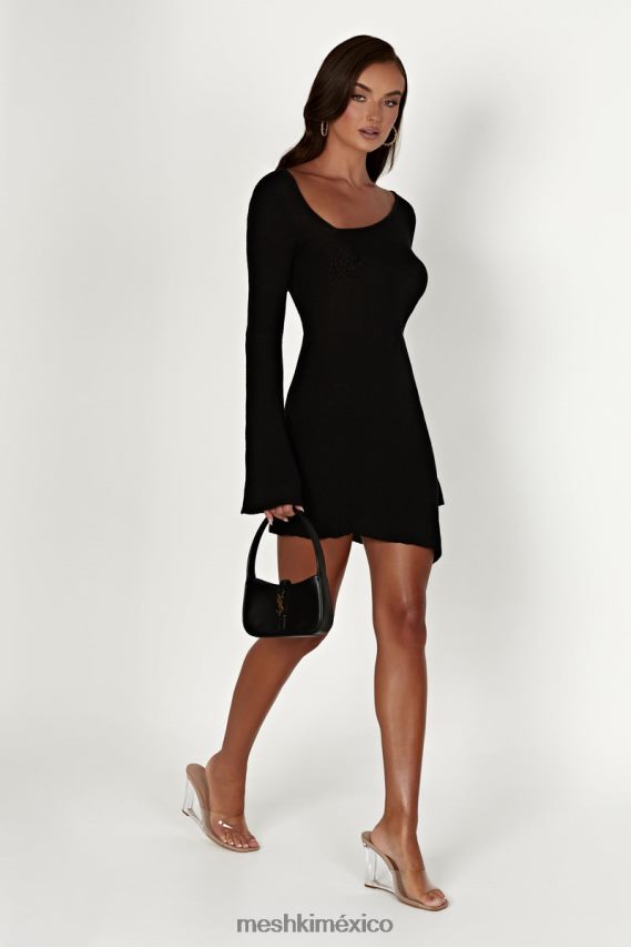 Meshki vestido corto de punto Ember Dry Handle negro ropa H48F8H365